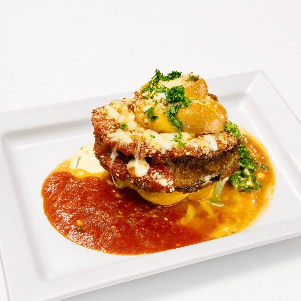 #8 Garlic Knot Eggplant Slider.
