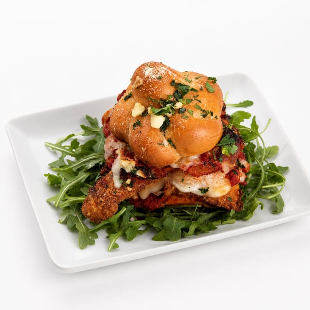 #8 Garlic Knot Chicken Parm Slider.
