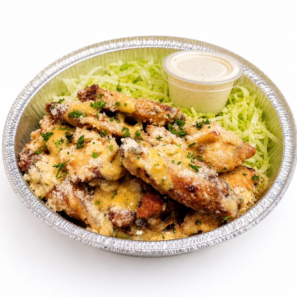 10 Garlic Parm Wings.