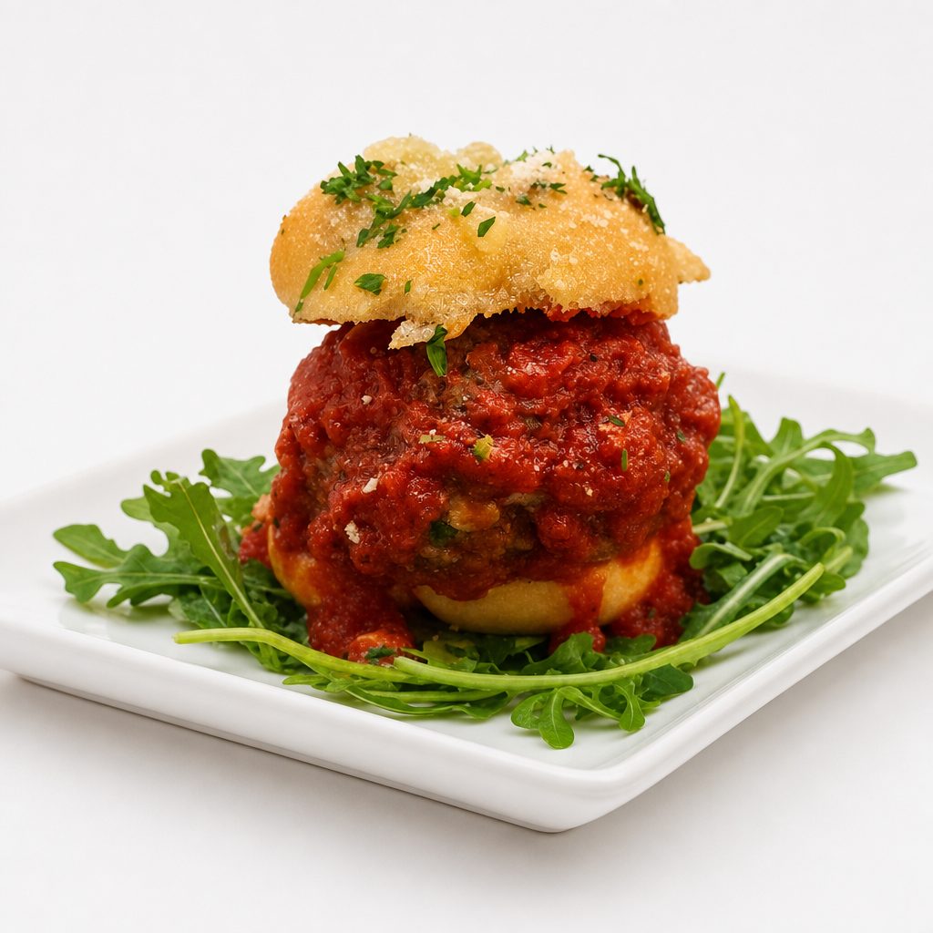 #8 Garlic Knot Meatball Slider.