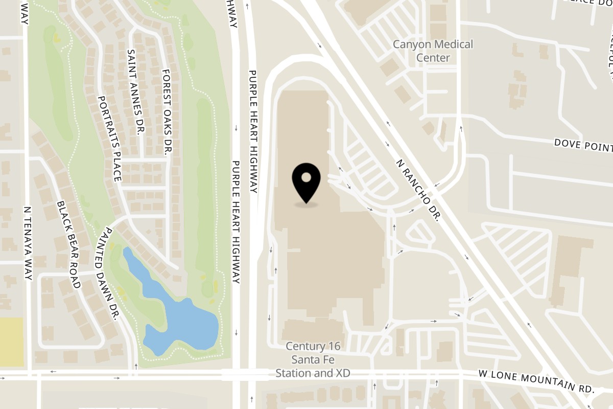Map showing the location of Stallone's Italian Eatery Santa Fe Station on 4949 North Rancho Drive in Las Vegas